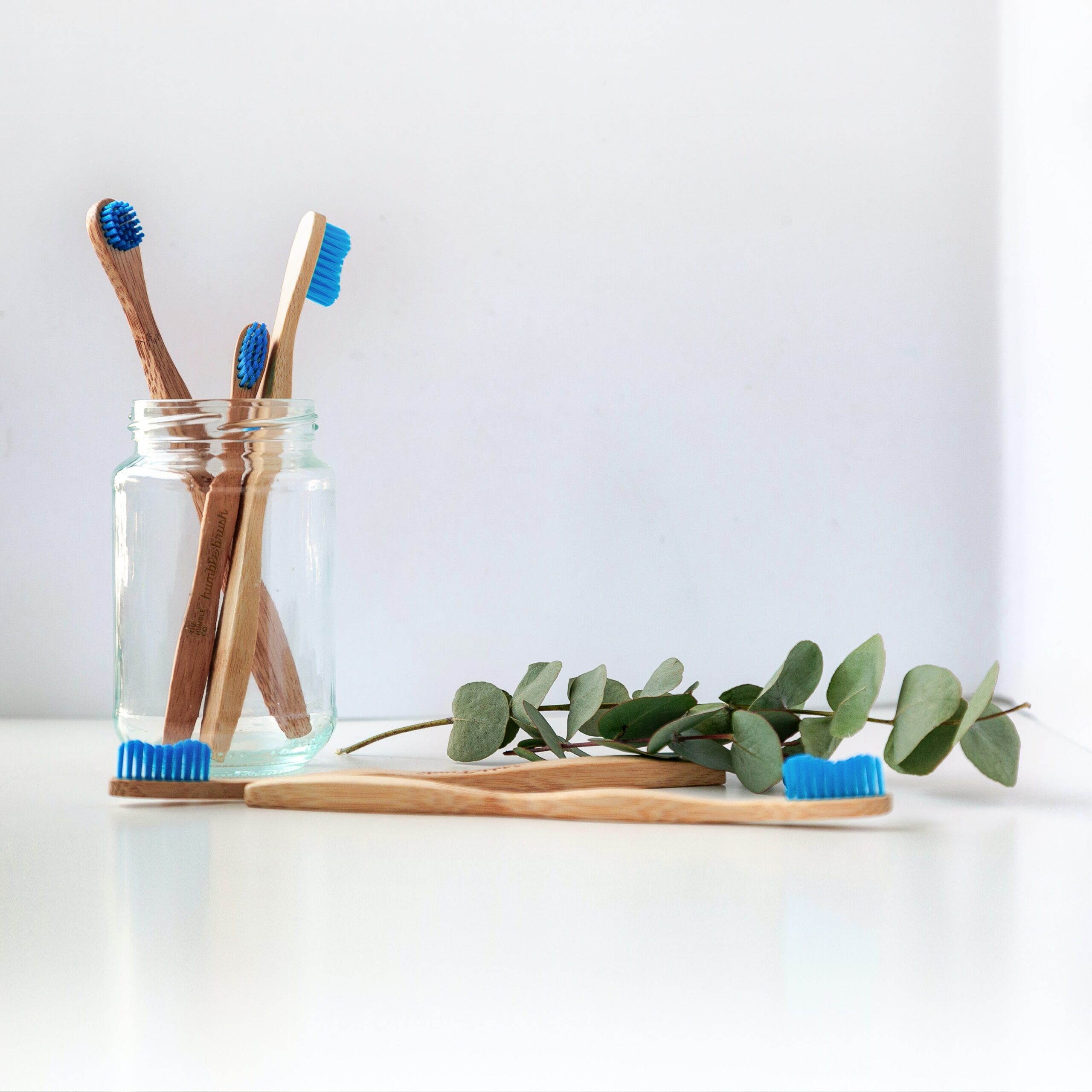 Bamboo Toothbrushes in a jar